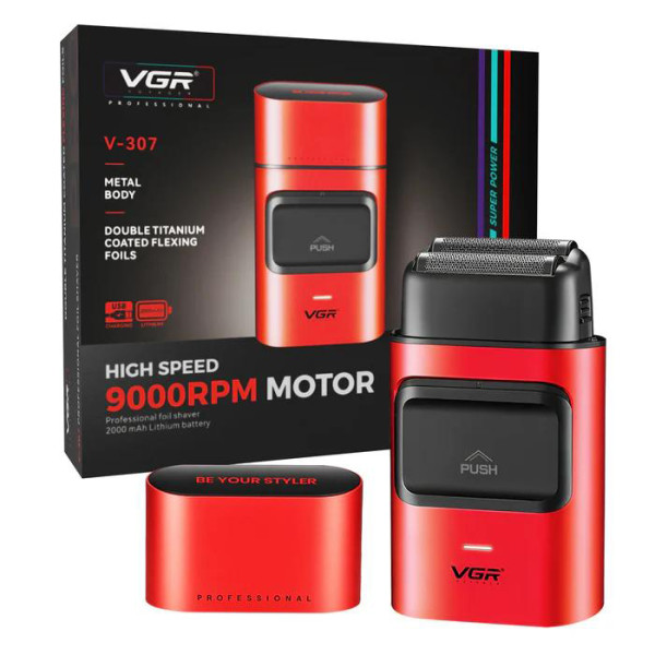 Електробритва VGR V-307 RED Шейвер Подвійне Лезо 2000mAh 9000 RPM Електробритва VGR V-307 RED Шейвер Подвійне Лезо 2000mAh 9000 RPM