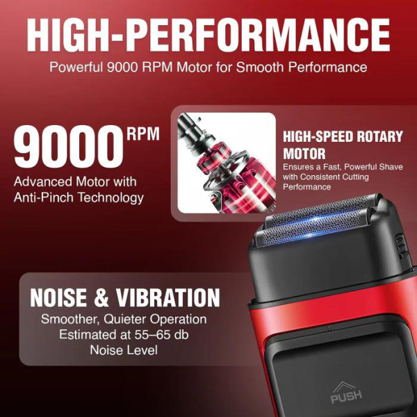 Електробритва VGR V-307 RED Шейвер Подвійне Лезо 2000mAh 9000 RPM Електробритва VGR V-307 RED Шейвер Подвійне Лезо 2000mAh 9000 RPM