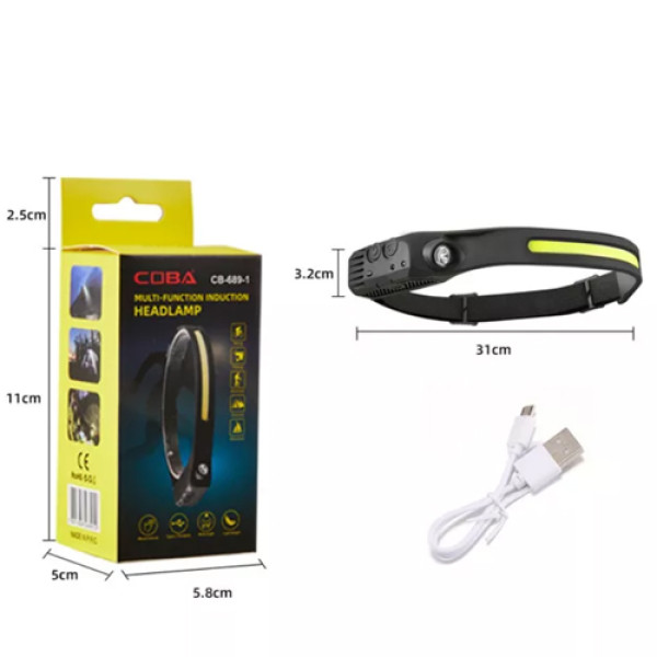 Ліхтар Налобний BL-W689-1/5808А-LM+COB White+Red Motion Sensor Li-Ion Акумулятор ЗП Type-C Box Ліхтар Налобний BL-W689-1/5808А-LM+COB White+Red Motion Sensor Li-Ion Акумулятор ЗП Type-C Box