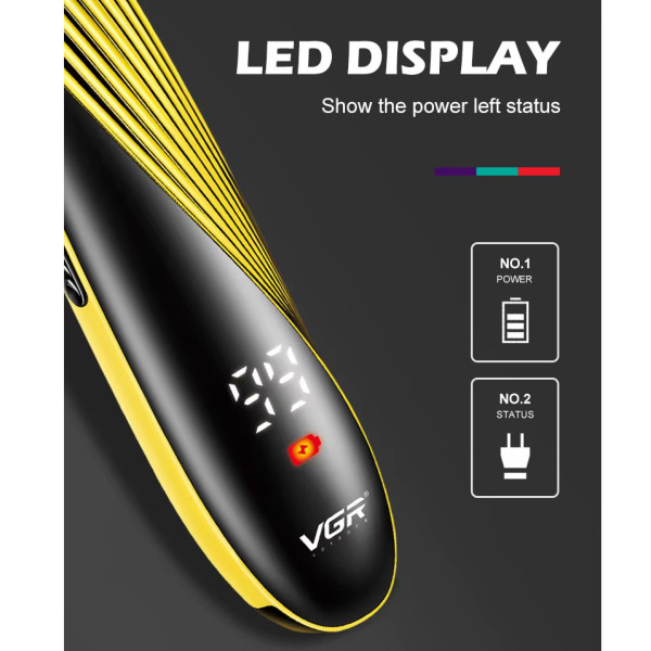 Триммер VGR V-959, 3 насадки, LED display