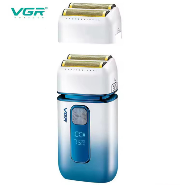 Электробритва VGR V-362 WHITE шейвер, двойное лезвие, триммер, IPX6, LED Display