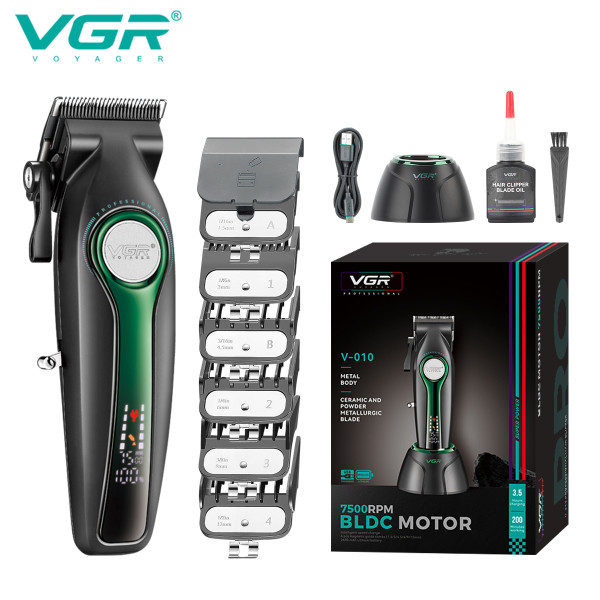 Акумуляторна Машинка Для Стрижки VGR V-010 GREEN 6 Насадок 7500 RPM 2600 mAh LED Display Акумуляторна Машинка Для Стрижки VGR V-010 GREEN 6 Насадок 7500 RPM 2600 mAh LED Display