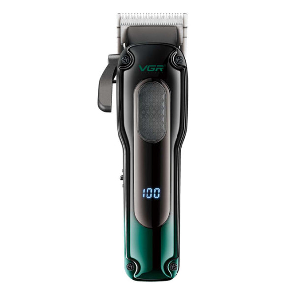 Акумуляторна Машинка Для Стрижки VGR V-013 GREEN 8 Насадок 6500 RPM 2000 mAh LED Display