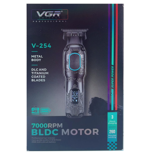 Тример VGR V-254 GREEN 4 Насадки 7000 RPM 2000 mAh LED Display Тример VGR V-254 GREEN 4 Насадки 7000 RPM 2000 mAh LED Display