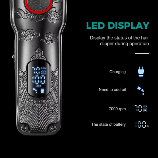 Тример VGR V-254 GREEN 4 Насадки 7000 RPM 2000 mAh LED Display Тример VGR V-254 GREEN 4 Насадки 7000 RPM 2000 mAh LED Display
