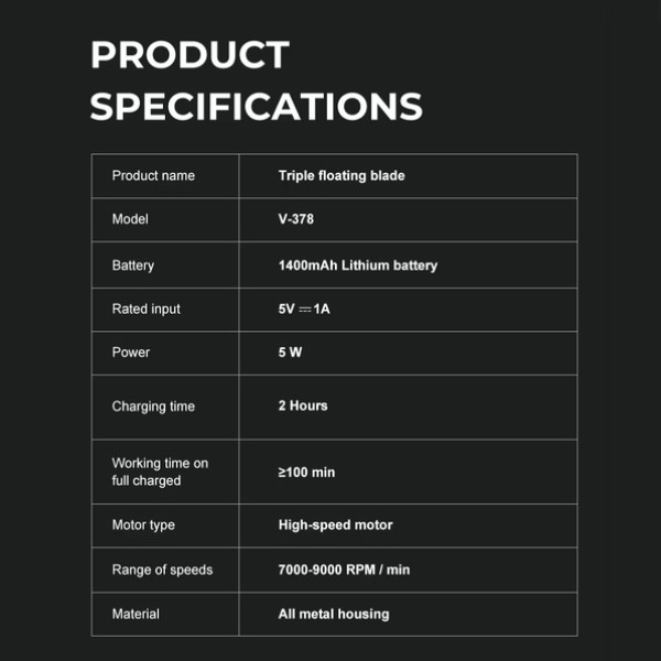 Електробритва VGR V-378 RED Шейвер Подвійне Лезо + Тример Регулювання Потужності 7000-9000 RPM LED Display Електробритва VGR V-378 RED Шейвер Подвійне Лезо + Тример Регулювання Потужності 7000-9000 RPM LED Display
