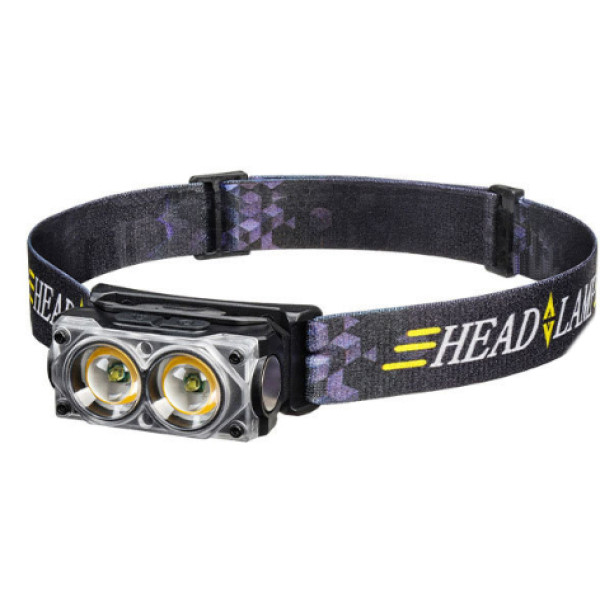 Ліхтар Налобний YY-19F-2XPE White + 2COB Yellow Li-Ion Акумулятор ЗП Type-C Магніт Box