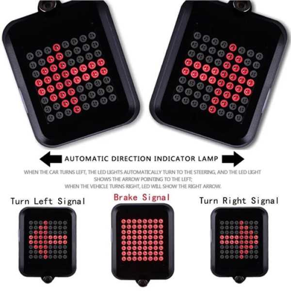 Велосипедний Стоп Поворот AQY-0100 З Датчиком Нахилу Та Лазерним Підсвічуванням Малюнком