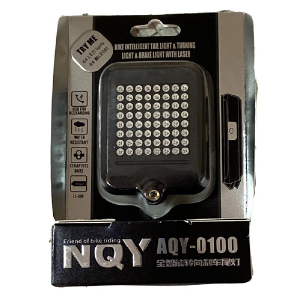 Велосипедний Стоп Поворот AQY-0100 З Датчиком Нахилу Та Лазерним Підсвічуванням Малюнком