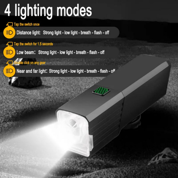 Велосипедна Фара BL-2024-4-XPG Індикатор Зарядки Type-C Велосипедна Фара BL-2024-4-XPG Індикатор Зарядки Type-C