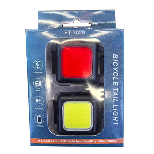 Велосипедний Комплект Фара та Стоп FT-3028-COB Type-C Велосипедний Комплект Фара та Стоп FT-3028-COB Type-C