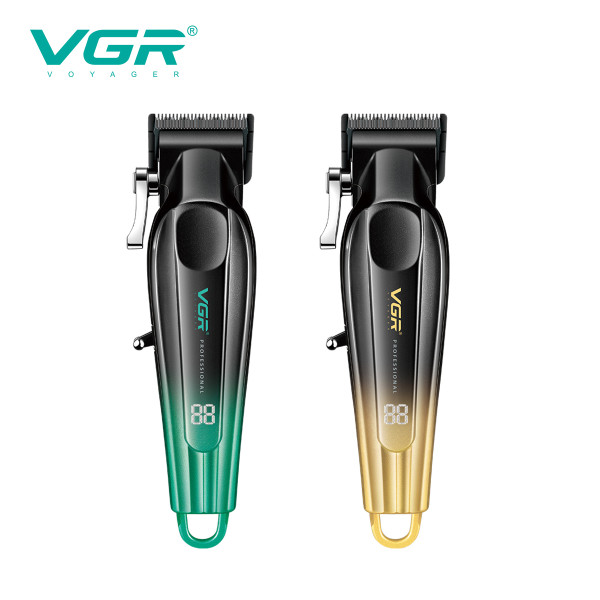 Акумуляторна Машинка Для Стрижки Clipper VGR V-662 GREEN 7000 RPM 6 Насадок LED Display