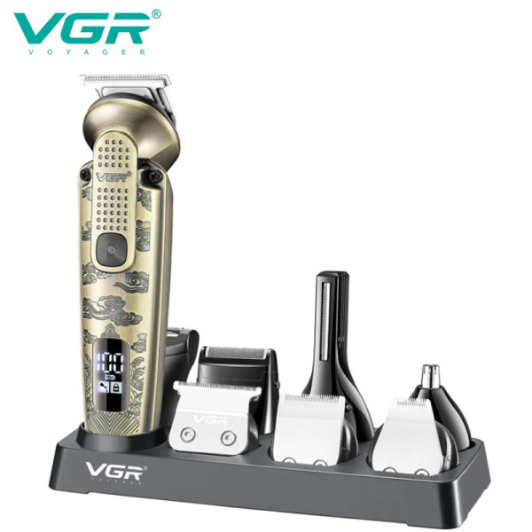 Набір для стриження VGR 8 в 1 V-103, 19 насадок, LED display