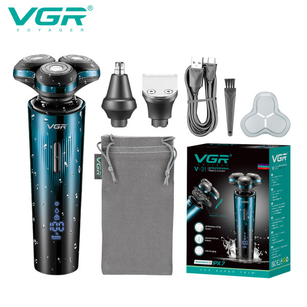 Електробритва VGR 3 в 1 V-303 3 Насадки IPX7 LED Display Електробритва VGR 3 в 1 V-303 3 Насадки IPX7 LED Display