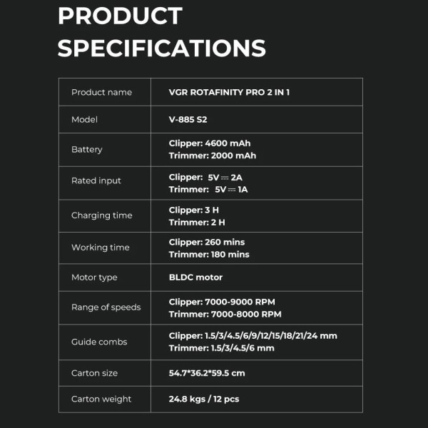 Комплект VGR 2 в 1 V-885 S2 GREEN, акумуляторная машинка для стрижки (clipper) и триммер