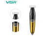 Бритва-триммер для стрижки бороды и усов VGR V-339 GOLD, 4 насадки, IPX7