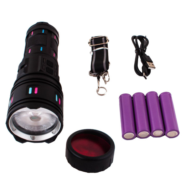 Ліхтар NIGHT VISION FLUORESCENCE AK177-1 WHITE LASER LED PM60-TG 4х18650 Power Bank Індикація Заряду ЗУ Type-C Zoom 5 Фільтрів Ліхтар NIGHT VISION FLUORESCENCE AK177-1 WHITE LASER LED PM60-TG 4х18650 Power Bank Індикація Заряду ЗУ Type-C Zoom 5 Фільтрів