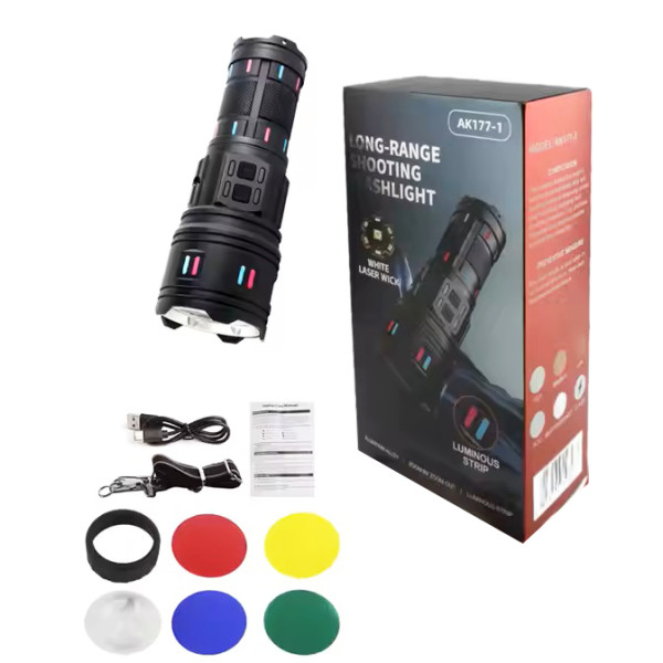 Ліхтар NIGHT VISION FLUORESCENCE AK177-1 WHITE LASER LED PM60-TG 4х18650 Power Bank Індикація Заряду ЗУ Type-C Zoom 5 Фільтрів Ліхтар NIGHT VISION FLUORESCENCE AK177-1 WHITE LASER LED PM60-TG 4х18650 Power Bank Індикація Заряду ЗУ Type-C Zoom 5 Фільтрів
