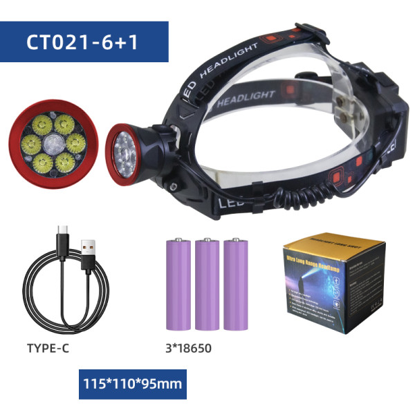 Ліхтар Налобний CT021 6+1 ULTRA LED 3x18650 Power Bank ЗП Type-C