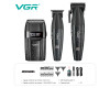 Комплект VGR 3 в 1 V-640 S3 BLACK, машинка для стрижки (clipper), триммер и электробритва (шейвер)