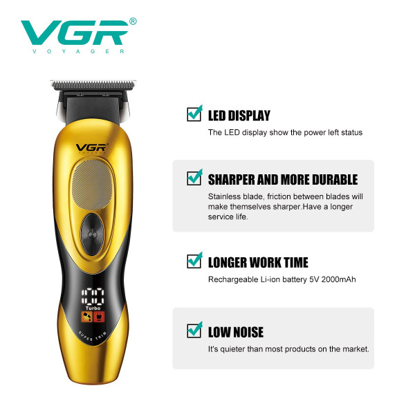 Тример VGR V-227 GOLD 3 Насадки LED Display Тример VGR V-227 GOLD 3 Насадки LED Display