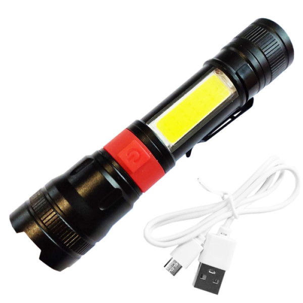 Ліхтар PL-826-P70+COB White+Red 1х18650 Магніт Затискач ЗУ microUSB Zoom Box Ліхтар PL-826-P70+COB White+Red 1х18650 Магніт Затискач ЗУ microUSB Zoom Box
