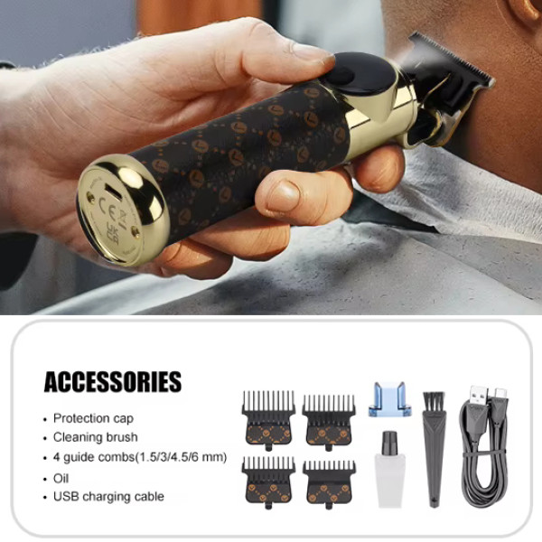 Тример VGR V-942 BROWN 4 Насадки LED Display