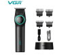Триммер VGR V-977 BLACK, регулировка мощности 6000 - 8000 RPM, 2500 mAh, 4 насадки, LED display