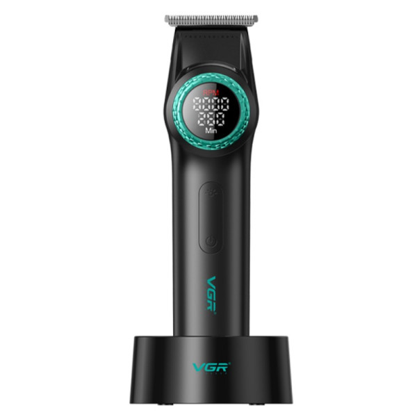 Триммер VGR V-977 BLACK, регулировка мощности 6000 - 8000 RPM, 2500 mAh, 4 насадки, LED display