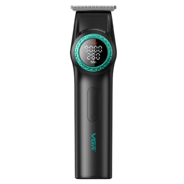 Триммер VGR V-977 BLACK, регулировка мощности 6000 - 8000 RPM, 2500 mAh, 4 насадки, LED display