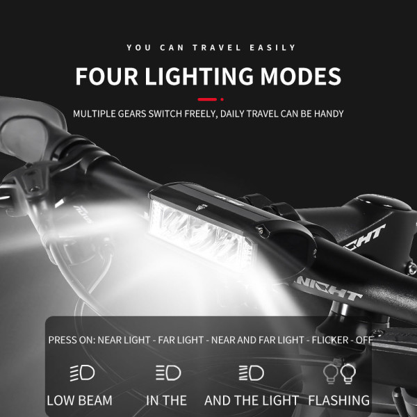 Велофара мощная EOS610-3LED, 900LM, Waterproof, Li-Ion аккумулятор, ЗУ Type-C