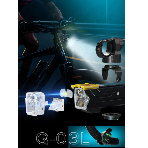 Велофара мощная Q03L, 800LM, Li-Ion аккумулятор, ЗУ Type-C, индикация заряда