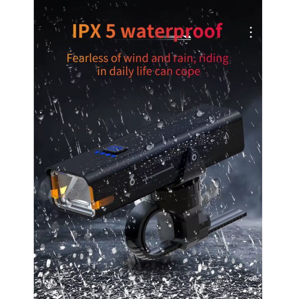 Велофара Q06, 310LM, Li-Ion аккумулятор, ЗУ Type-C, индикация заряда