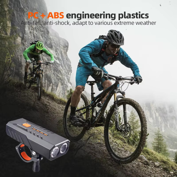 Велофара BC25S, 300LM, Waterproof, Power Bank, Li-Ion аккумулятор, ЗУ Type-C, индикация заряда