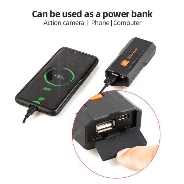 Велофара BC25S, 300LM, Waterproof, Power Bank, Li-Ion аккумулятор, ЗУ Type-C, индикация заряда
