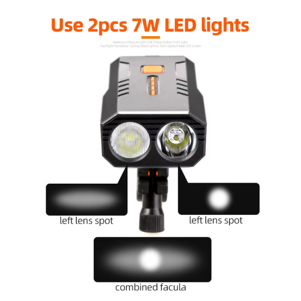 Велофара BC25S, 300LM, Waterproof, Power Bank, Li-Ion аккумулятор, ЗУ Type-C, индикация заряда