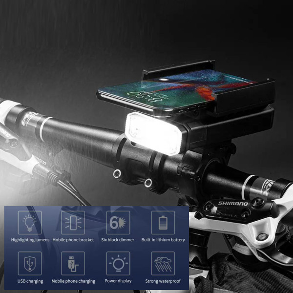 Велоліхтар BK09/Z-03-3T6, Power Bank, Li-Ion акумулятор, ЗУ Type-C