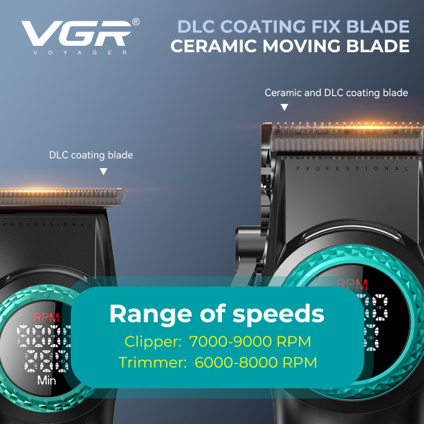 Комплект VGR STEPLERSS PRO 3 IN 1 BLACK, машинка для стрижки (Clipper), триммер, электробритва