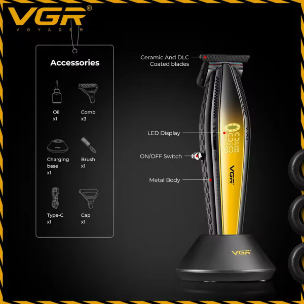 Комплект VGR 2 в 1 V-270&V-992 GOLD, машинка для стрижки и триммер