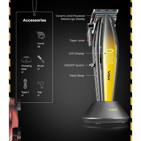 Комплект VGR 2 в 1 V-270&V-992 GOLD, машинка для стрижки и триммер