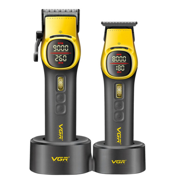 Комплект VGR 2 в 1 V-885 S2 GOLD, акумуляторная машинка для стрижки (clipper) и триммер