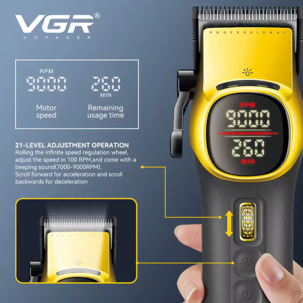 Комплект VGR 2 в 1 V-885 S2 GOLD, акумуляторная машинка для стрижки (clipper) и триммер