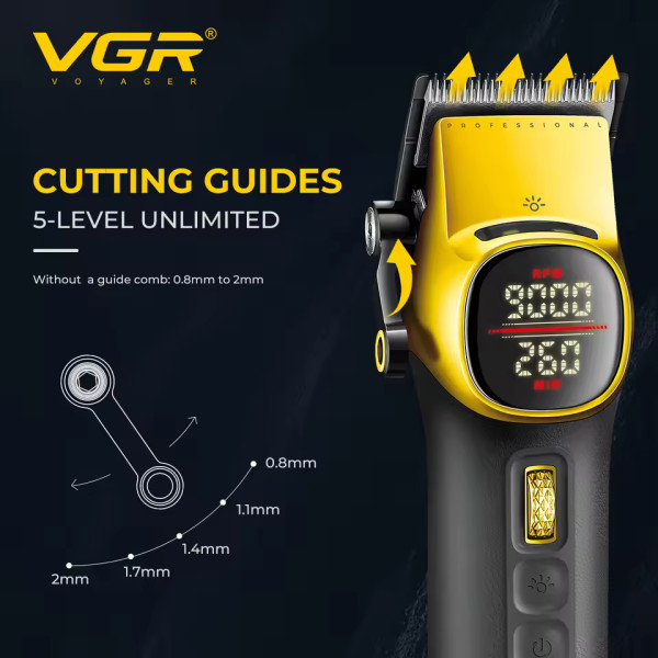 Комплект VGR 2 в 1 V-885 S2 GOLD, акумуляторная машинка для стрижки (clipper) и триммер