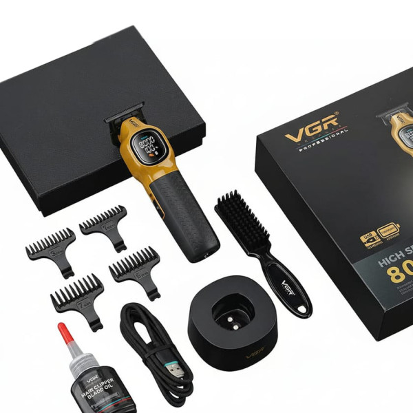 Триммер  VGR V-886T GOLD, 4 насадки, LED display, 8000RPM