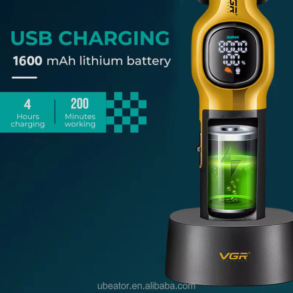 Триммер  VGR V-886T GOLD, 4 насадки, LED display, 8000RPM