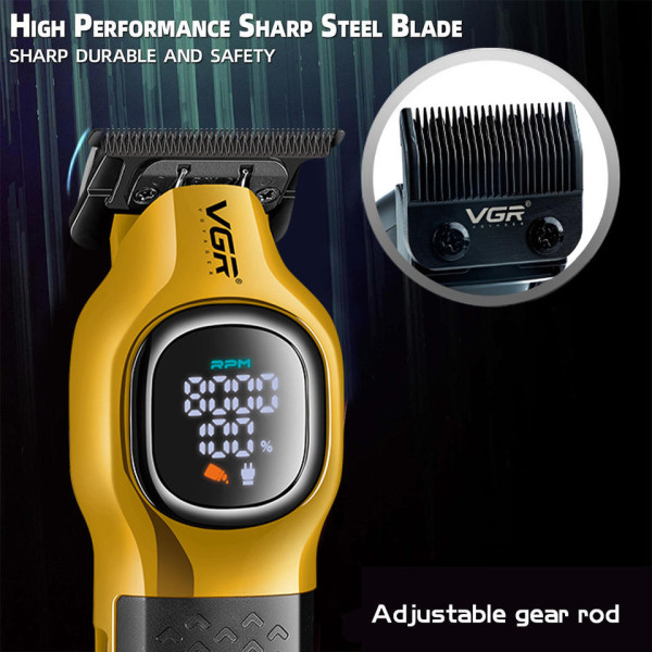 Триммер  VGR V-886T GOLD, 4 насадки, LED display, 8000RPM