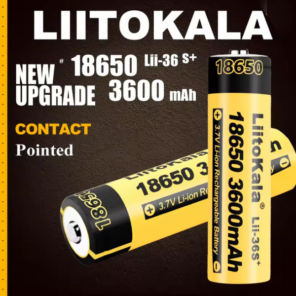 Акумулятор 18650, LiitoKala 36S-JT, 3600mAh, ОРІГІНАЛ