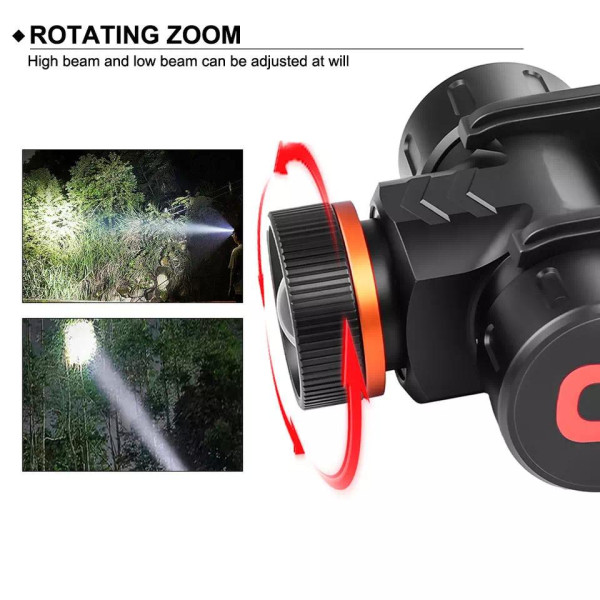 Ліхтар налобний 5846-XPG, 1x16340, ЗУ Type-C, магнит, Box