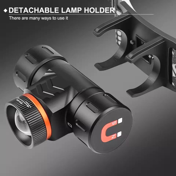 Ліхтар налобний 5846-XPG, 1x16340, ЗУ Type-C, магнит, Box