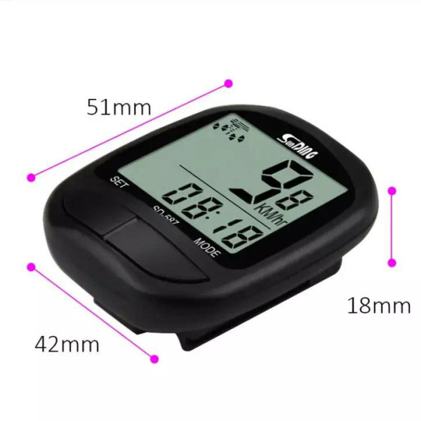 Велосипедний Спідометр SD-587 15 Функцій З Виносною Кнопкою Велосипедний Спідометр SD-587 15 Функцій З Виносною Кнопкою